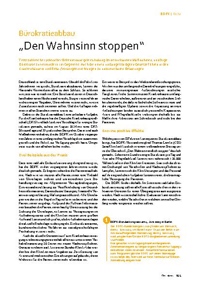 Vorschauseite 1: Bürokratieabbau „Den Wahnsinn stoppen“