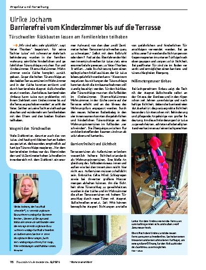 Vorschauseite 1: Barrierefrei vom Kinderzimmer bis auf die Terrasse. Türschwellen-Rückbauten lassen am Familienleben teilhaben.