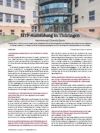 Vorschauseite 1: MTF-Ausbildung in Thüringen