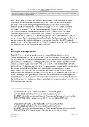 Vorschauseite 2: Neue Tarifregelungen für Sicherheitskräfte an Verkehrsflughäfen