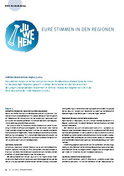 Vorschauseite 1: JuWeHen-Sprecherinnen Region 3 und 4