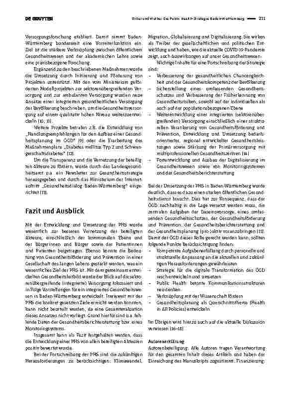 Vorschauseite 3: Die Public Health-Strategie Baden-Württemberg