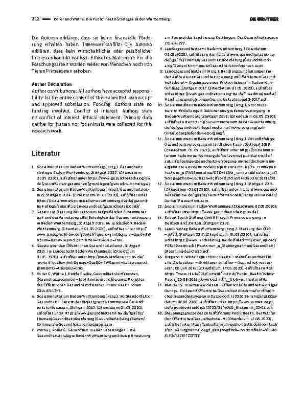 Vorschauseite 4: Die Public Health-Strategie Baden-Württemberg