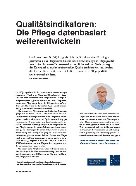 Vorschauseite 1: Qualitätsindikatoren: Die Pflege datenbasiert weiterentwickeln