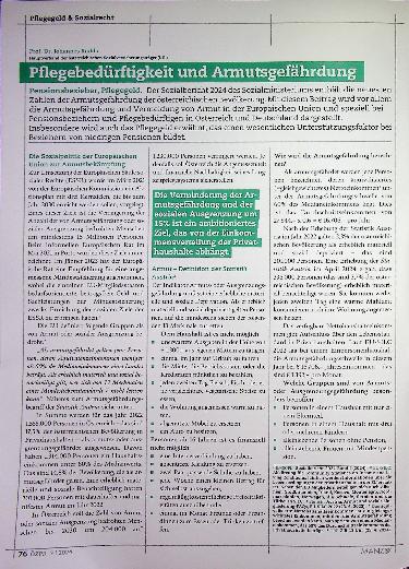 Vorschauseite 2: Pflegebedürftigkeit und Armutsgefährdung