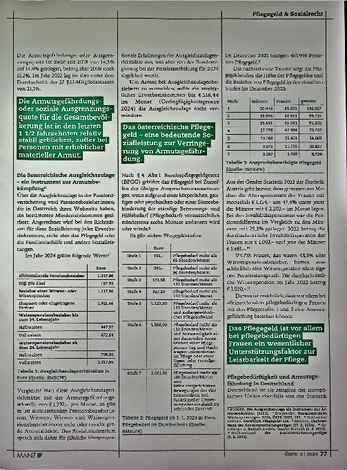 Vorschauseite 3: Pflegebedürftigkeit und Armutsgefährdung