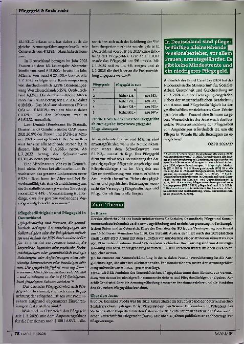 Vorschauseite 4: Pflegebedürftigkeit und Armutsgefährdung