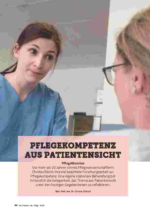 Vorschauseite 1: Pflegekompetenz aus Patientensicht
