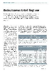 Vorschauseite 1: Bedeutungsvolles Urteil liegt vor.