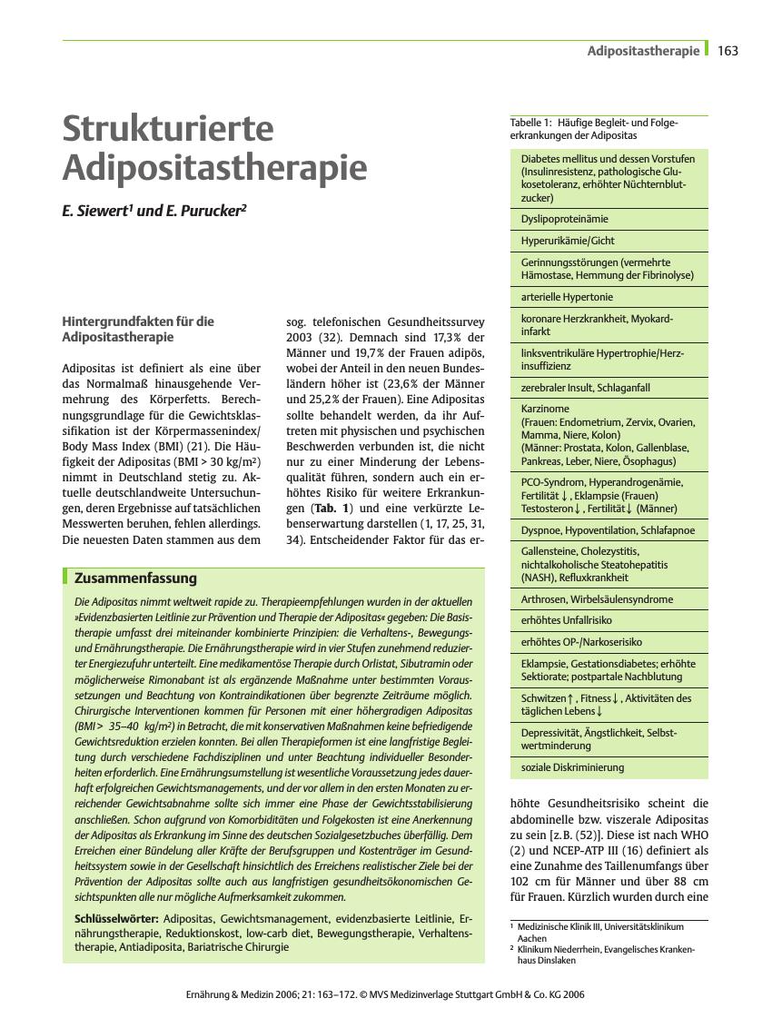 Vorschauseite 1: Strukturierte Adipositastherapie
