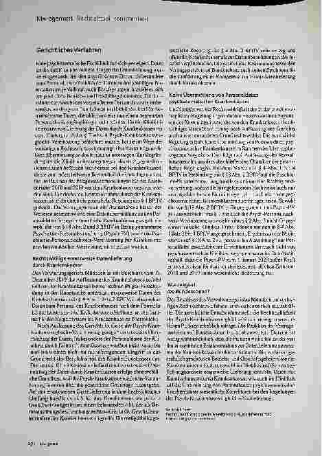 Vorschauseite 3: Psych-Krankenhausvergleichs-Vereinbarung Rechtswidrige Datenlieferung durch Krankenkassen