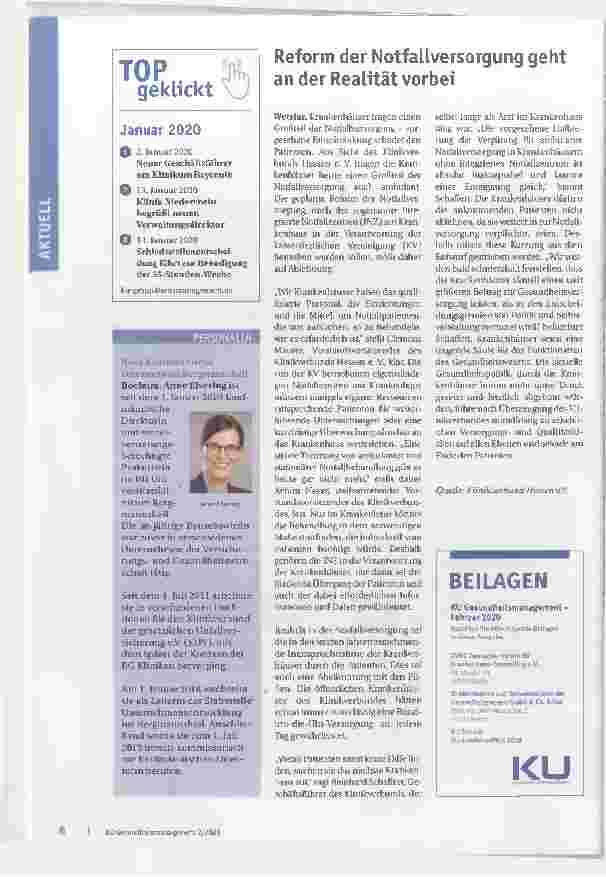 Vorschauseite 1: Reform der Notfallversorgung geht an der Realität vorbei