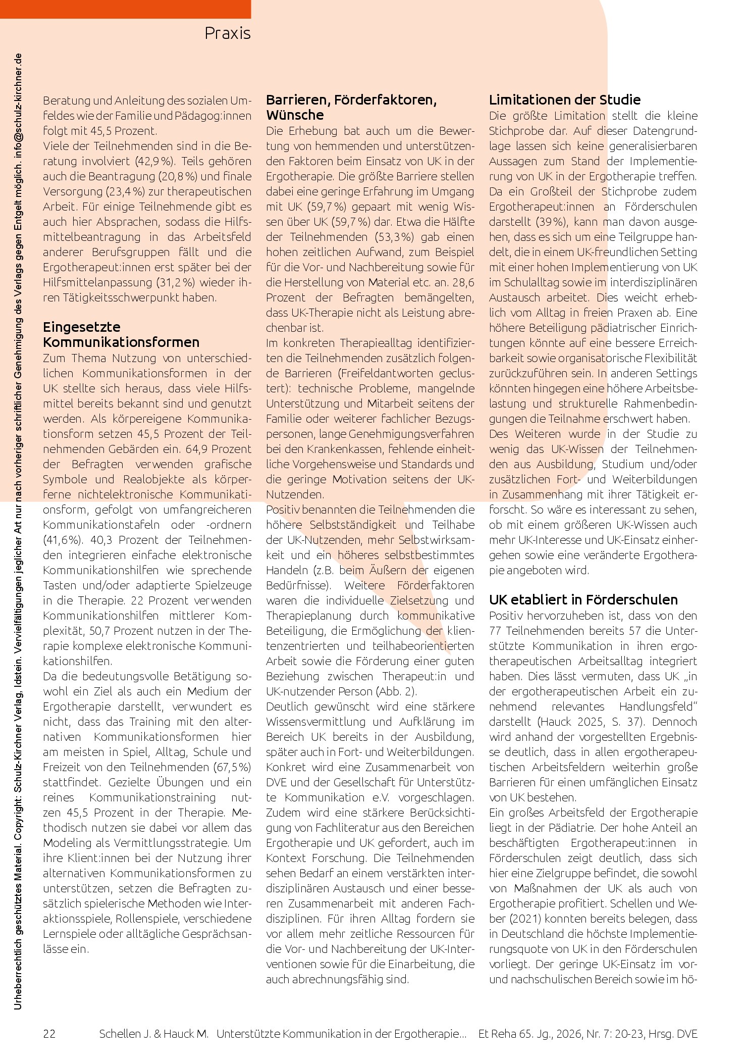 Vorschauseite 3: Wo stehen wir bei der Implementierung? Unterstützte Kommunikation in der Ergotherapie