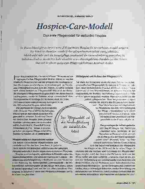Vorschauseite 1: Hospice-Care-Modell: Das erste Pflegemodell für stationäre Hospize.