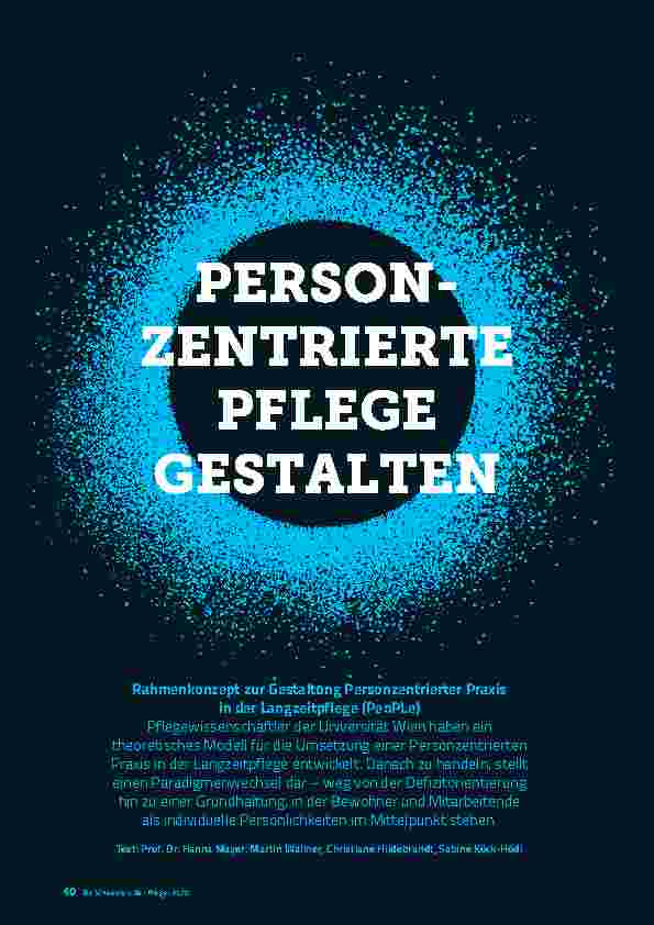 Vorschauseite 1: PERSONENZENTRIERTE PFLEGE GESTALTEN