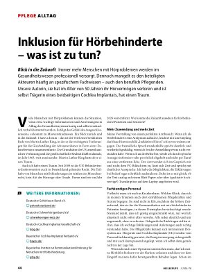 Vorschauseite 1: Inklusion für Hörbehinderte – was ist zu tun?