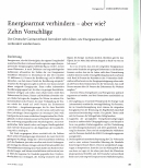 Vorschauseite 1: Energiearmut verhindern - aber wie? Zehn Vorschläge