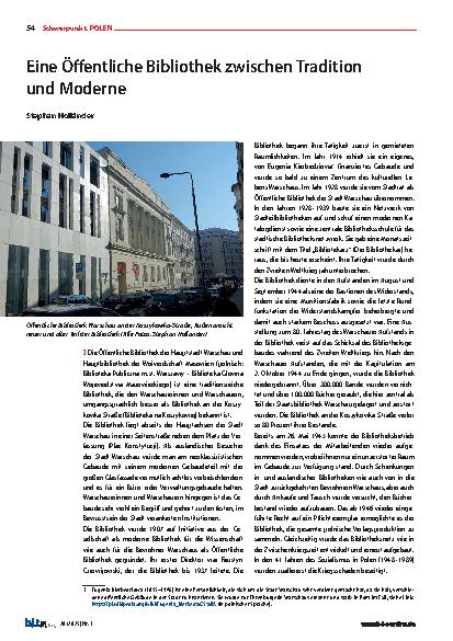 Vorschauseite 1: Eine Öffentliche Bibliothek zwischen Tradition und Moderne