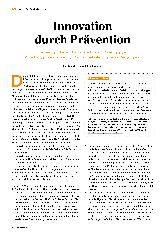 Vorschauseite 1: Innovation durch Prävention
