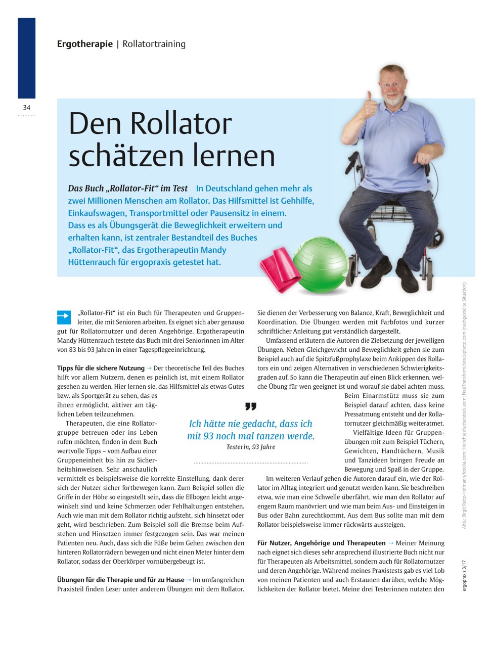 Vorschauseite 1: Das Buch ?Rollator-Fit? im Test ? Den Rollator schätzen lernen