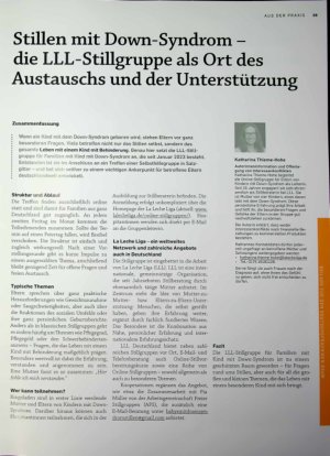 Vorschauseite 1: Stillen mit Down-Syndrom - die LLL-Stillgruppe als Ort des Austauschs und der Unterstützung