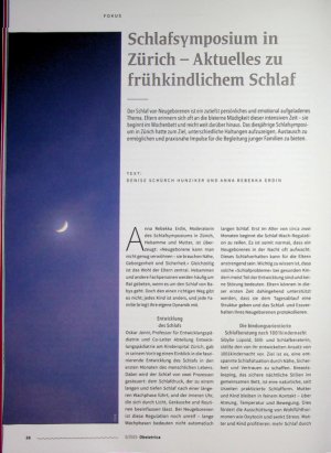 Vorschauseite 1: Schlafsymposium in Zürich ~ AlktaeBes zu frühkindlichem Schlaf