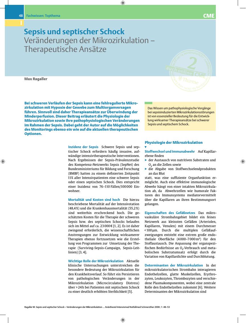 Vorschauseite 1: Veränderungen der Mikrozirkulation – Therapeutische Ansätze