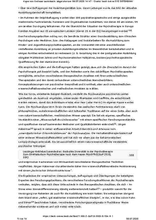 Vorschauseite 5: Bedrohte Diversität in der Psychotherapie: Zum Direktstudium Psychotherapie nach dem neuen PsychThG