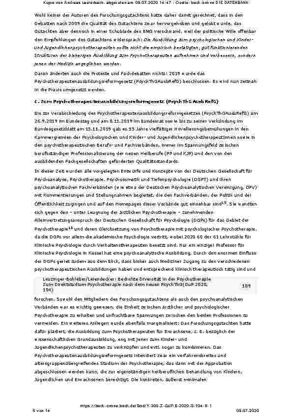 Vorschauseite 6: Bedrohte Diversität in der Psychotherapie: Zum Direktstudium Psychotherapie nach dem neuen PsychThG