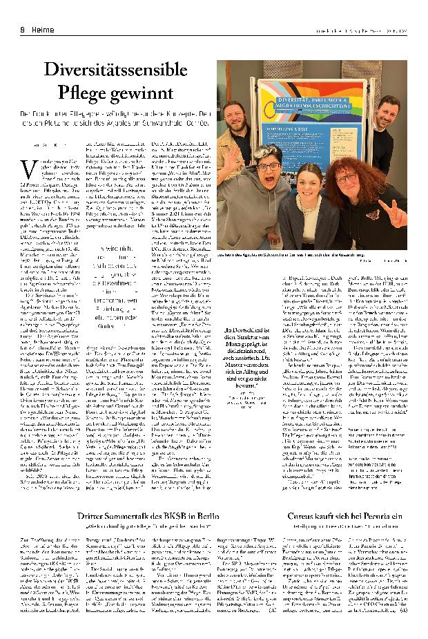 Vorschauseite 1: Diversitätssensible Pflege gewinnt.