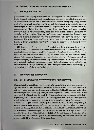 Vorschauseite 2: Pflegewissenschaftliche Politikberatung - Konzepte, Erfahrungen und Perspektiven