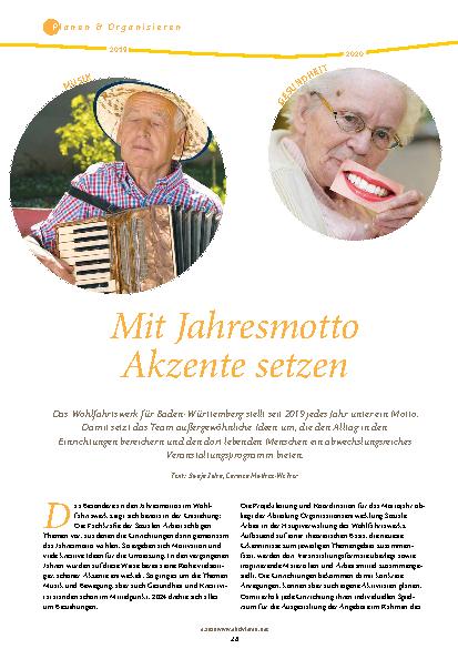 Vorschauseite 1: Mit Jahresmotto Akzente setzen