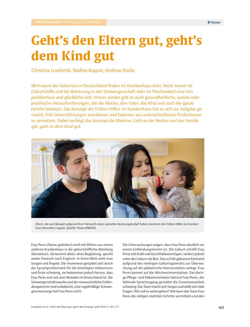 Vorschauseite 1: Geht’s den Eltern gut, geht’s dem Kind gut