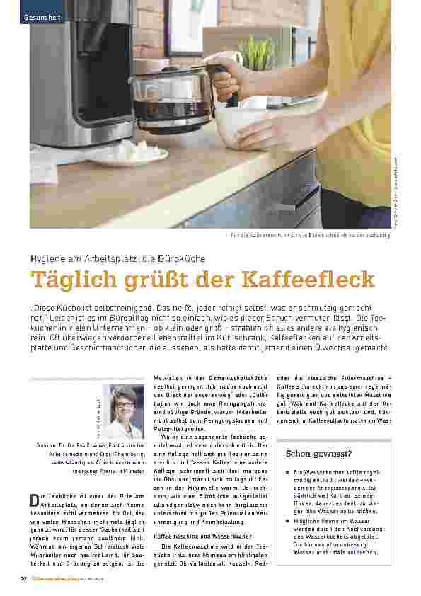 Vorschauseite 1: Hygiene am Arbeitsplatz: die Büroküche. Täglich grüßt der Kaffeefleck.