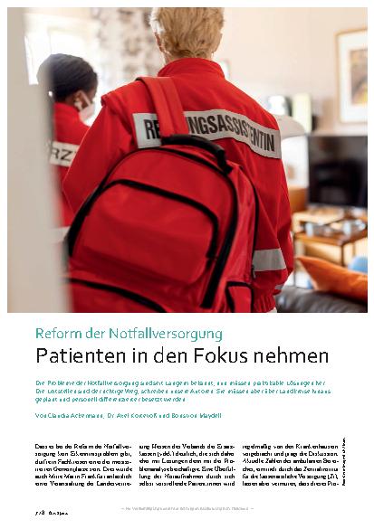 Vorschauseite 1: Reform der Notfallversorgung: Patienten in den Fokus nehmen