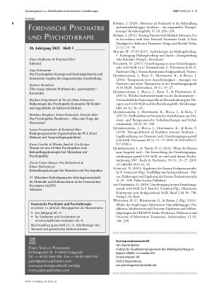 Vorschauseite 6: Zieloffenheit in forensischer Suchttherapie – Alternativen zur impliziten Abstinenzorientierung sind rechtlich zulässig und therapeutisch sinnvoll