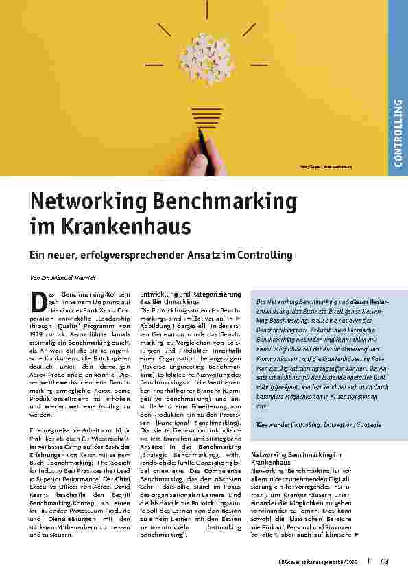 Vorschauseite 1: Networking Benchmarking im Krankenhaus: Ein neuer, erfolgversprechender Ansatz im Controlling
