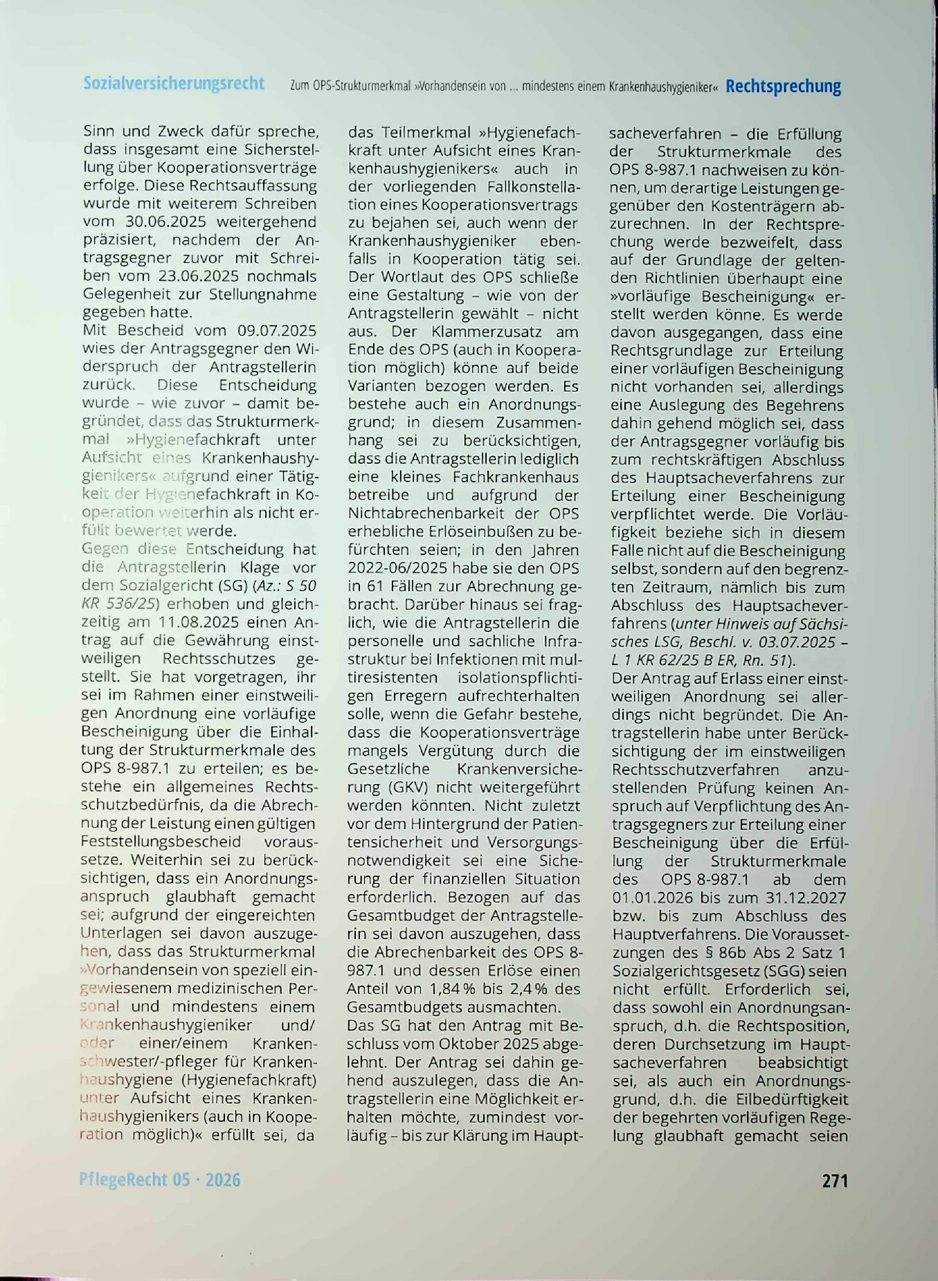 Vorschauseite 3: Zum OPS-Strukturmerkmal »Vorhandensein von... mindestens einem Krankenhaushygieniker«