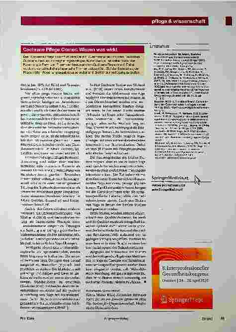 Vorschauseite 2: Cochrane Pflege Forum Yoga zur Behandlung von Harninkontinenz bei Frauen
