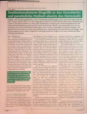 Vorschauseite 2: Institutionalisierte Eingriffe in das Grundrecht auf persönliche Freiheit abseits des HeimAufG