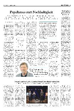 Vorschauseite 1: Populismus statt Nachhaltigkeit