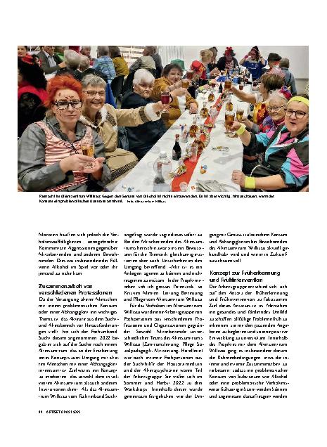 Vorschauseite 2: Wie der Umgang mit Suchtmitteln im Alterszentrum gelingen kann