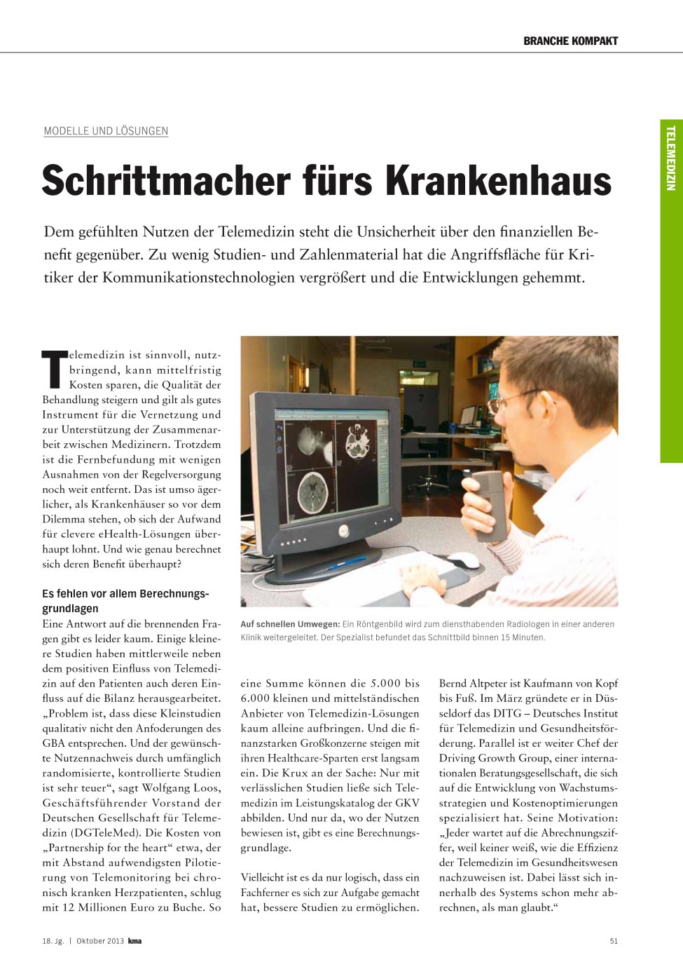 Vorschauseite 1: Schrittmacher fürs Krankenhaus