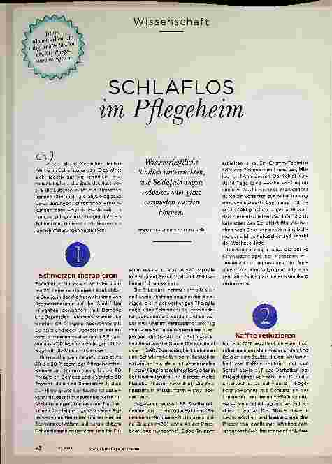 Vorschauseite 1: SCHLAFLOS im Pflegeheim