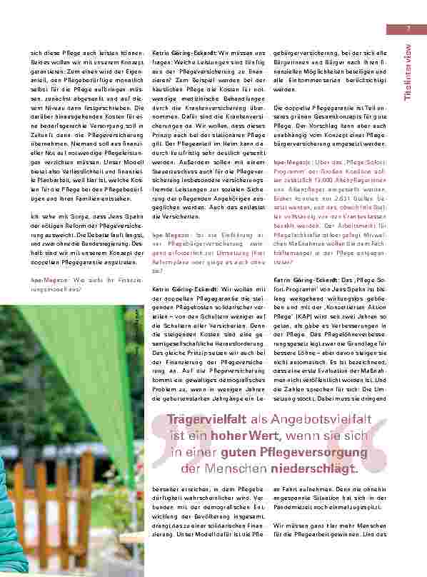 Vorschauseite 2: Interview mit Katrin Göring-Eckardt, Vorsitzende der Bundestagsfraktion Bündnis 90/Die Grünen