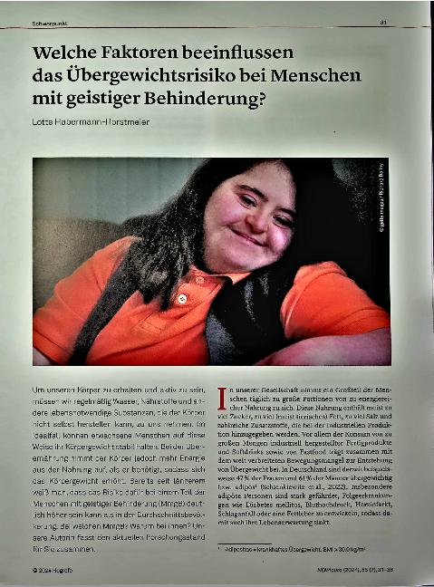Vorschauseite 1: Welche Faktoren beeinflussen das Übergewichtsrisiko bei Menschen mit geistiger Behinderung?