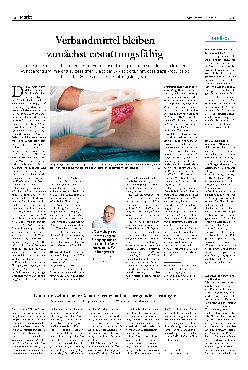 Vorschauseite 1: Verbandmittel bleiben IN KÜRZE zunächst erstattungsfähig.