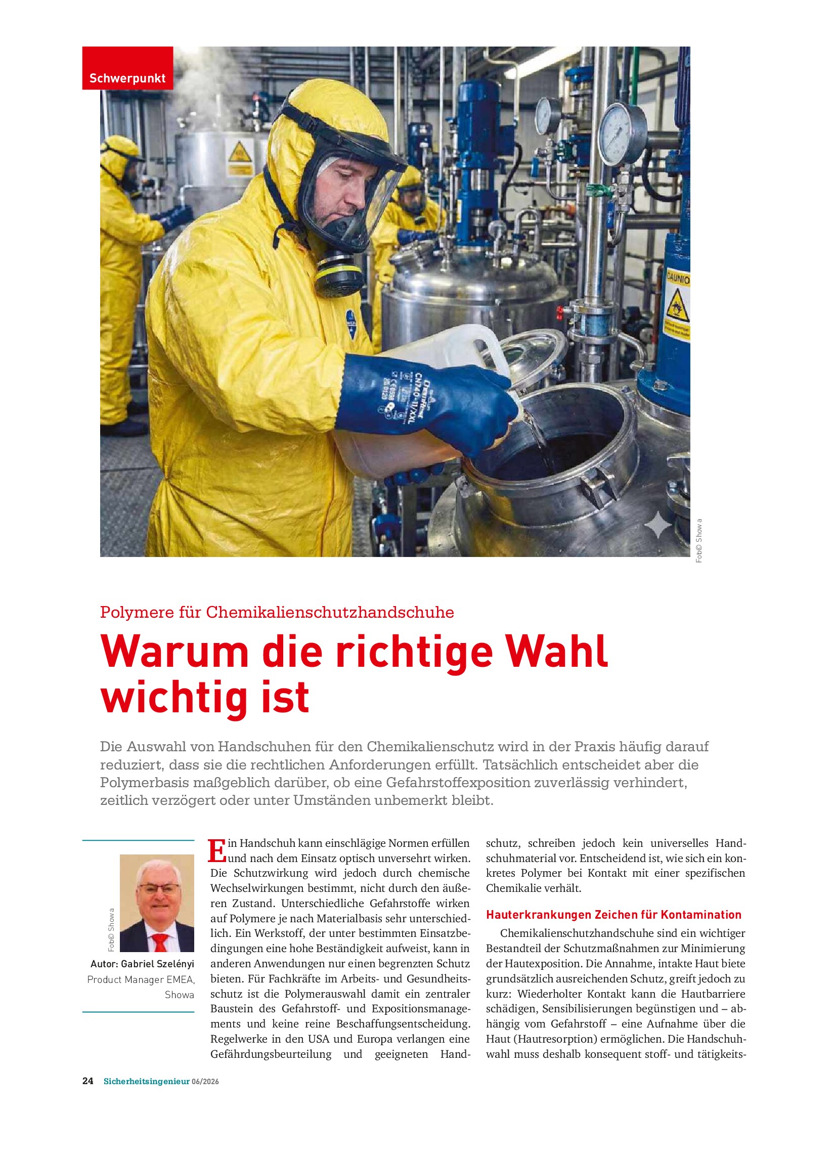Vorschauseite 1: Polymere für Chemikalienschutzhandschuhe. Warum die richtige Wahl wichtig ist