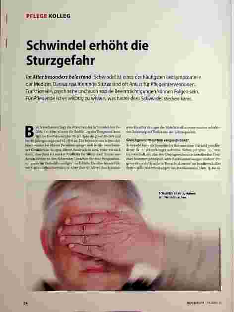 Vorschauseite 1: Schwindel erhöht die Sturzgefahr.