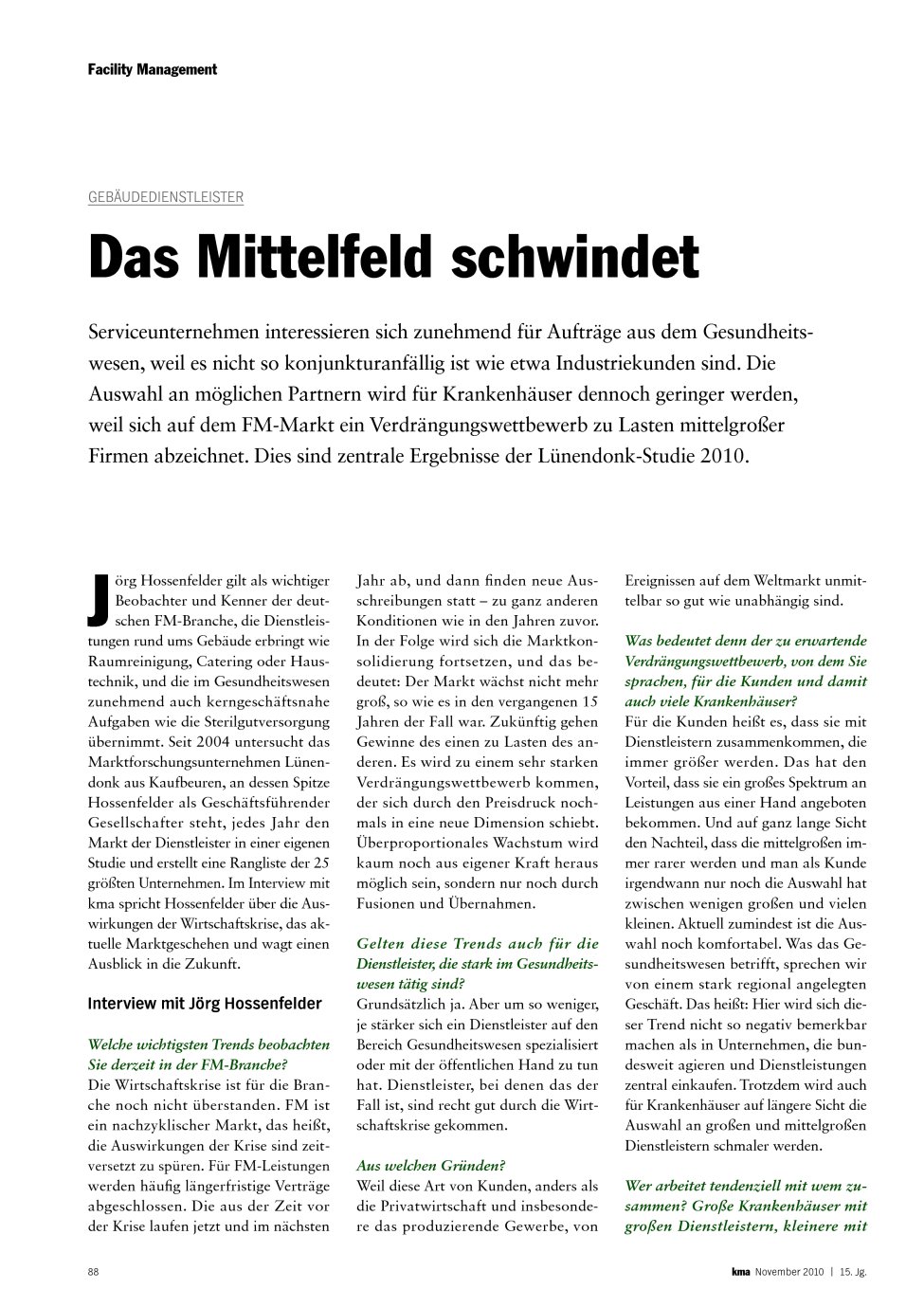 Vorschauseite 1: Das Mittelfeld schwindet